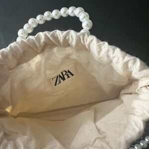 Zara Cream Mini Bag with Pearl Handle